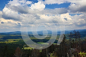 Spring landscape around the Hill PancÃ­Å™, Å piÄÃ¡k, Å umava, Czech Republic